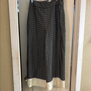 Zara Black and White Maxi Wide Leg Jumpsuit